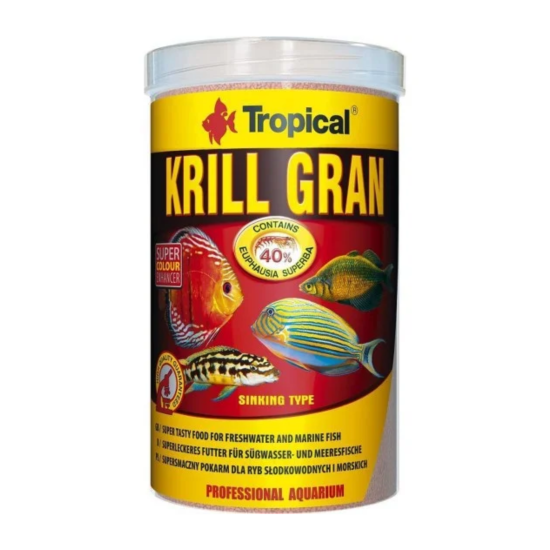 Tropical Krill Granulaat 1 liter zinkend visvoer met 40% krillmeel voor aquariumvissen