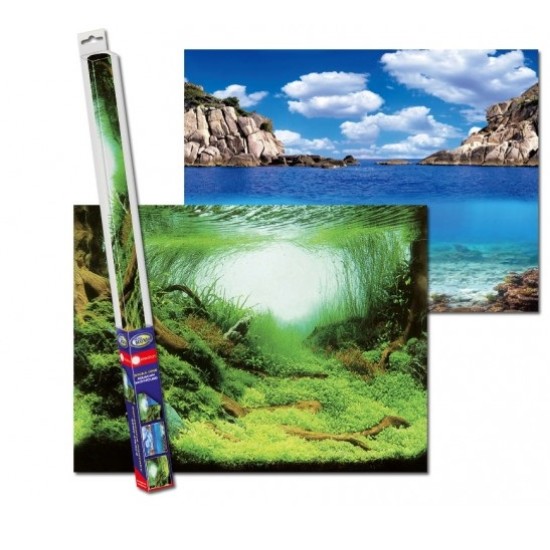 Aquarium achterwand poster | Planten en oceaan motief