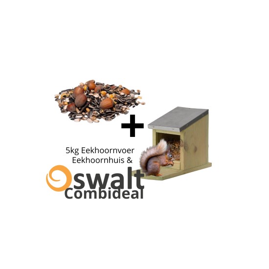 Combideal: Eekhoornhuis + 5kg Eekhoornvoer