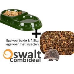 Combideal: Egelvoederbakje + 1,5kg Egelvoer met insecten Combideal: Egelvoederbakje + 1,5kg Egelvoer met insecten