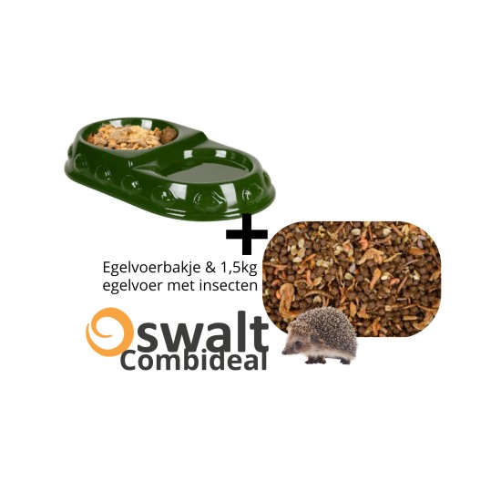 Combideal: Egelvoederbakje + 1,5kg Egelvoer met insecten