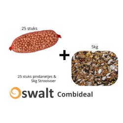 Combideal: 25 Pindanetjes + 5kg Strooivoer Combideal: 25 Pindanetjes + 5kg Strooivoer