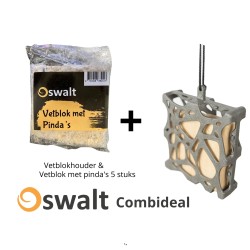 Combideal: Vetblokhouder + 5 stuks Vetblok met zaden Combideal: Vetblokhouder + 5 stuks Vetblok met zaden