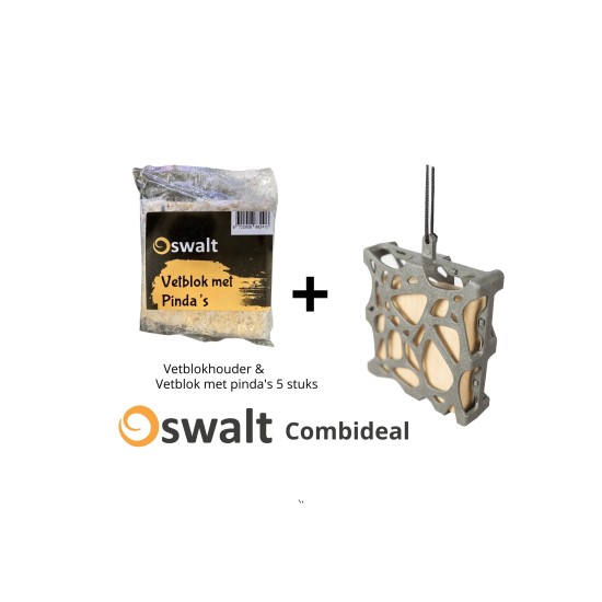 Combideal: Vetblokhouder + 5 stuks Vetblok met zaden