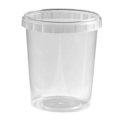 Plastic bakjes 1 Liter  met deksels - Transparant
