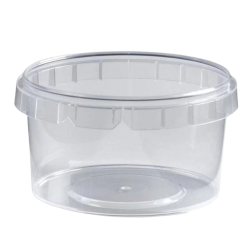 Plastic bakjes 280ml met deksels - Transparant