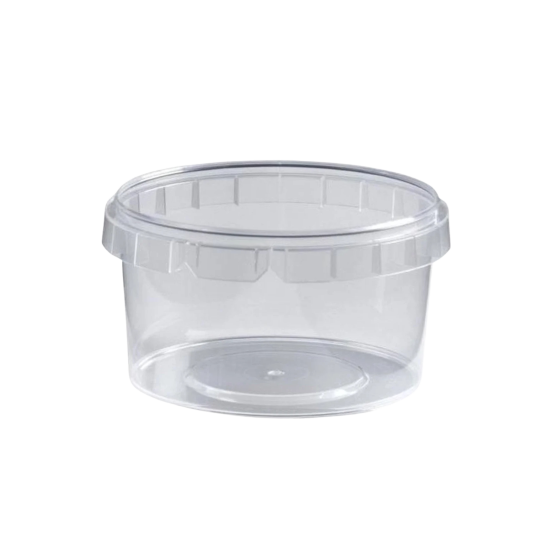 Plastic bakjes 280ml met deksels - Transparant
