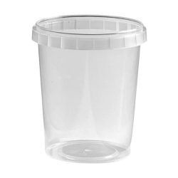 Plastic bakjes 520ml met deksels - Transparant Plastic bakjes 520ml met deksels - Transparant