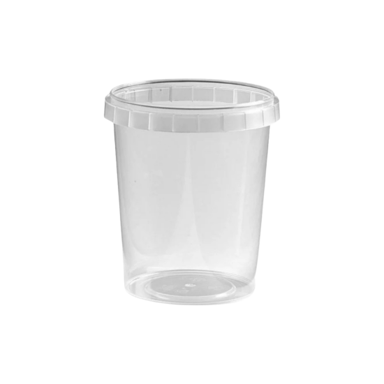Plastic bakjes 520ml met deksels - Transparant Plastic bakjes 520ml met deksels - Transparant
