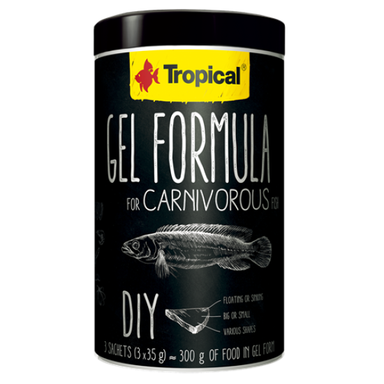 Tropical Gel Formule voor Carnivore vissen (Vleeseters) - 1 Liter / 105 gram (3x35gram) Tropical Gel Formule voor Carnivore vissen (Vleeseters) - 1 Liter / 105 gram (3x35gram)
