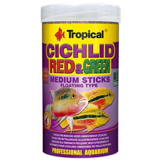 Cichlide Red & Green Sticks Medium - 1 Liter Cichlide Red & Green Sticks Medium - 1 Liter