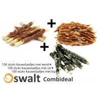 Combideal: Kauwstaafjes met vis, eend en kip 