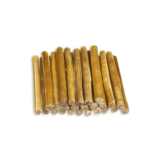 Geperste kauwstaaf - Runderhuid - 25cm Geperste kauwstaaf - Runderhuid - 25cm