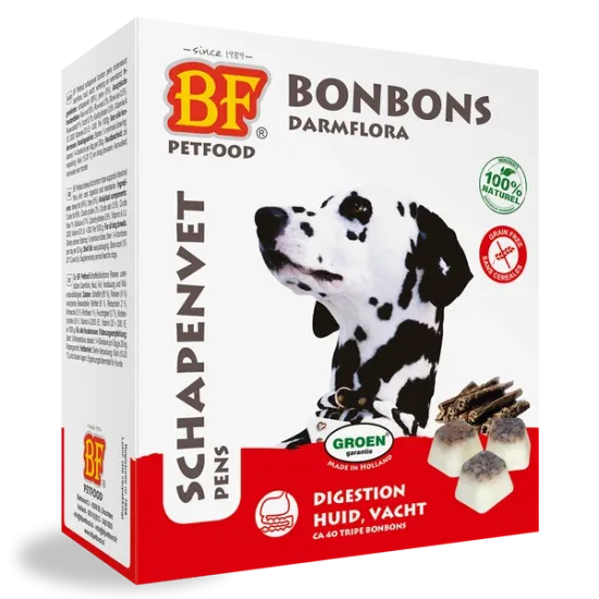 BioFood Schapenvet Bonbons Pens BioFood schapenvet bonbons met pens voor honden 40 stuks